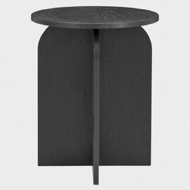 Arcata Wooden Round Side Table In Black