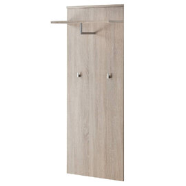 Arcata Wooden Wall Coat Rack Panel With 1 Shelf In Sonoma Oak