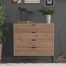 Arden Wooden Chest Of 4 Drawers in Atlas Pine