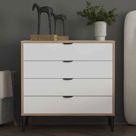 Arden Wooden Chest Of 4 Drawers in White