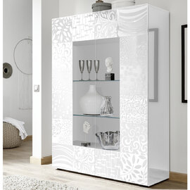 Ardent High Gloss Display Cabinet With 2 Doors In White