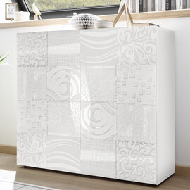 Ardent High Gloss Highboard With 2 Doors In White