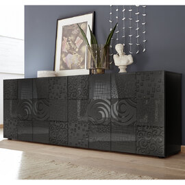 Ardent High Gloss Sideboard With 4 Doors In Grey