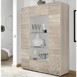 Ardent Wooden Display Cabinet With 2 Doors In Sonoma Oak