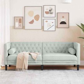 Ardino Velvet 3 Seater Sofa In Light Grey
