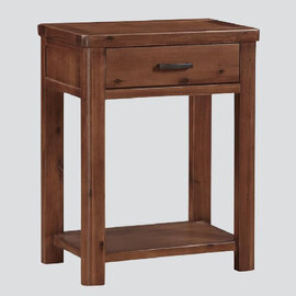 Areli Wooden Bedside Cabinet With 1 Drawer In Dark Brown