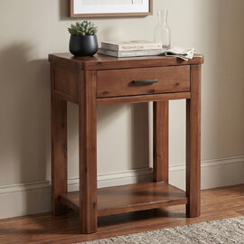 Areli Wooden Bedside Cabinet With 1 Drawer In Dark Brown