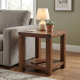 Areli Wooden End Table In Dark Brown