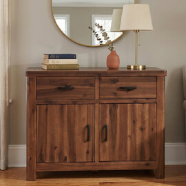 Areli Wooden Sideboard With 2 Doors 2 Drawers In Dark Brown