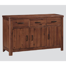 Areli Wooden Sideboard With 3 Doors 3 Drawers In Dark Brown