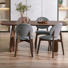 Argyle Walnut Wooden Rectangular Dining Table With 4 Chairs