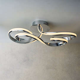 Aria LED Semi Flush Ceiling Light In Chrome