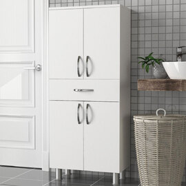 Arizona Wooden Bathroom Storage Cabinet with 4 Doors in White