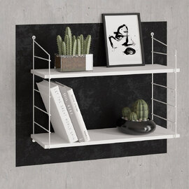 Arizona Wooden Wall Shelf with 2 Shelves in Shiny White