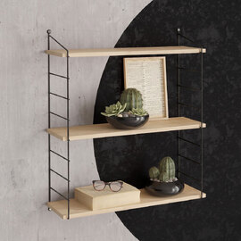 Arizona Wooden Wall Shelf with 3 Shelves in Oak