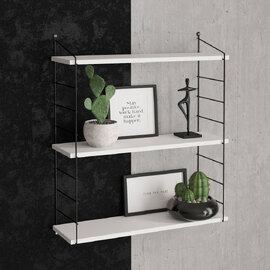 Arizona Wooden Wall Shelf with 3 Shelves in White