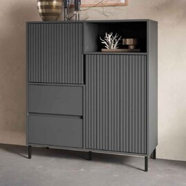 Arkley Wooden Sideboard With 2 Doors 2 Drawers In Anthracite