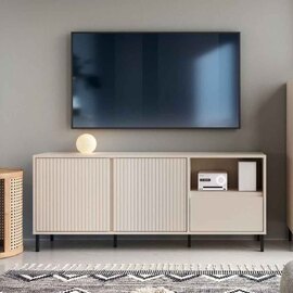 Arkley Wooden TV Stand with 2 Doors 1 Drawer in Cashmere