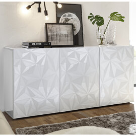 Arlon High Gloss Sideboard With 3 Doors In White