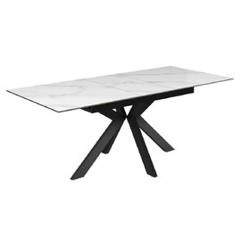 Armada Large Ceramic Extending Dining Table In Gloss White