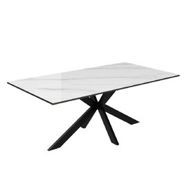 Armada Rectangular Ceramic Coffee Table In White Marble Effect