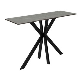 Armada Rectangular Ceramic Console Table In Matte Grey