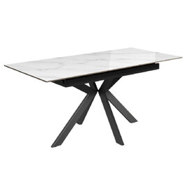 Armada Small Ceramic Extending Dining Table In Gloss White