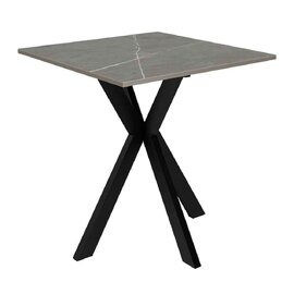 Armada Square Ceramic Side Table In Matte Grey