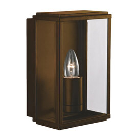 Arnhem Glass Shade Outdoor Wall Light In Rustic Brown