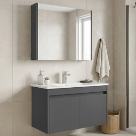 Arno Large Wooden Bathroom Furniture Set with 4 Doors in Grey