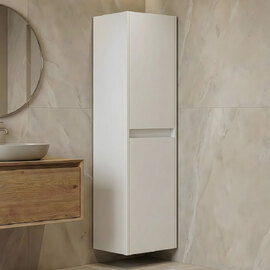 Arno Tall Wooden Bathroom Storage Cabinet in White