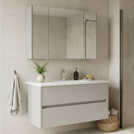 Arno Wooden Bathroom Furniture Set with 3 Doors 2 Drawers in Cashmere