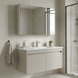 Arno Wooden Bathroom Furniture Set with 5 Doors in Cashmere