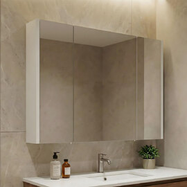 Arno Wooden Wall Mounted Bathroom Mirror Cabinet in White
