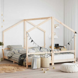 Arnold 90x200cm Kids Wooden Double Sided Daybed Frame In Brown