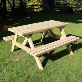 Arnos Small Wooden Garden Picnic Table In Natural
