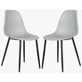 Arta Curve Light Grey Plastic Dining Chairs In Pair