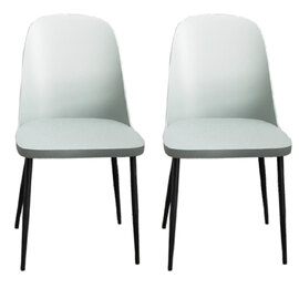 Arta Duo Light Grey Plastic Dining Chairs In Pair