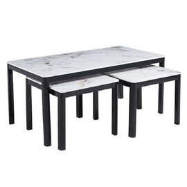 Arta Sintered Stone Nesting Coffee Tables In White