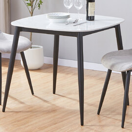 Arta Sintered Stone Square Dining Table - White Gloss