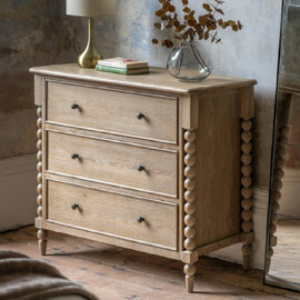 Arta Wooden Chest Of 3 Drawers In Natural