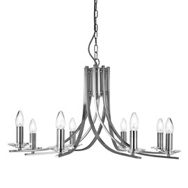 Ascona 8 Lights Clear Glass Pendant Light In Satin Silver