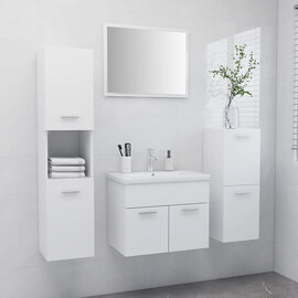 Asher Wooden Bathroom Furniture Set In White