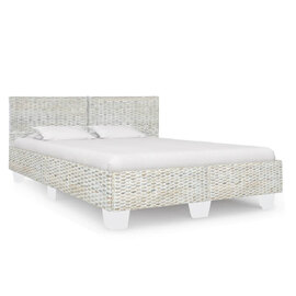 Asheville Rattan Double Bed In Grey Natural