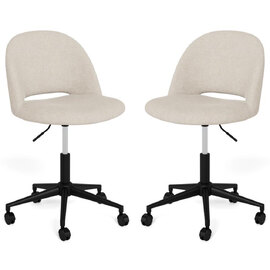 Ashford Fabric Office Chairs With Black Steel Base - Beige
