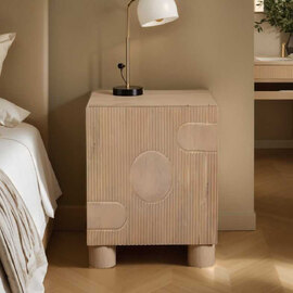 Ashford Wooden Bedside Cabinet With 1 Door In Natural