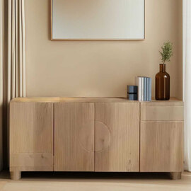 Ashford Wooden Storage Cabinet With 4 Doors In Natural