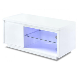 Aston LED High Gloss TV Stand With 1 Door In White