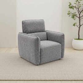 Aster Fabric 1 Seater Sofa in Grey