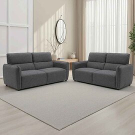 Aster Fabric 3+2 Seater Sofa Set in Charcoal